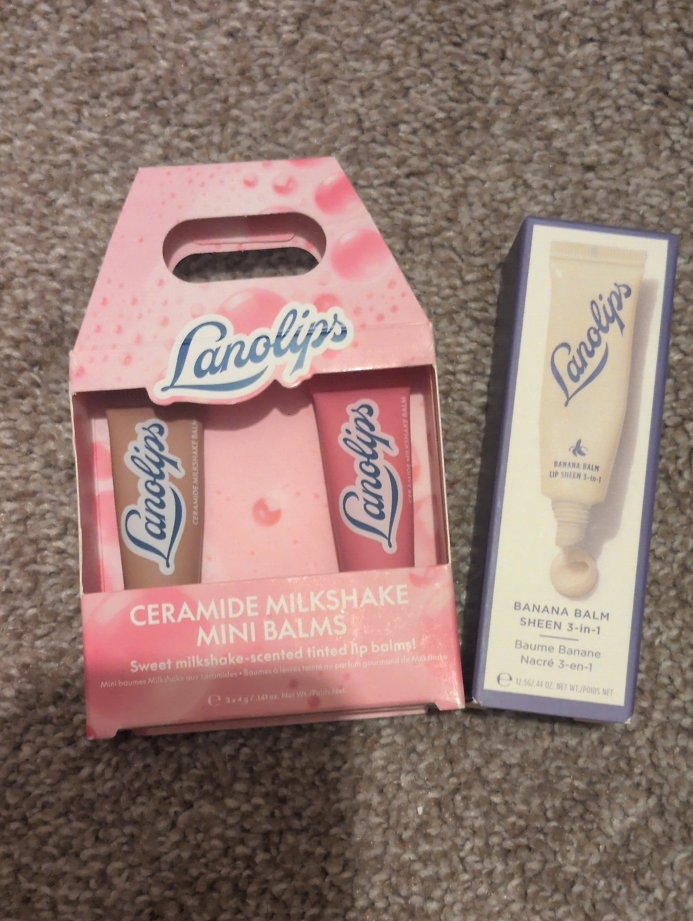 Lanolips 2 Ceramide Milkshake Mini Balms And 1 Full Size Banana Balm